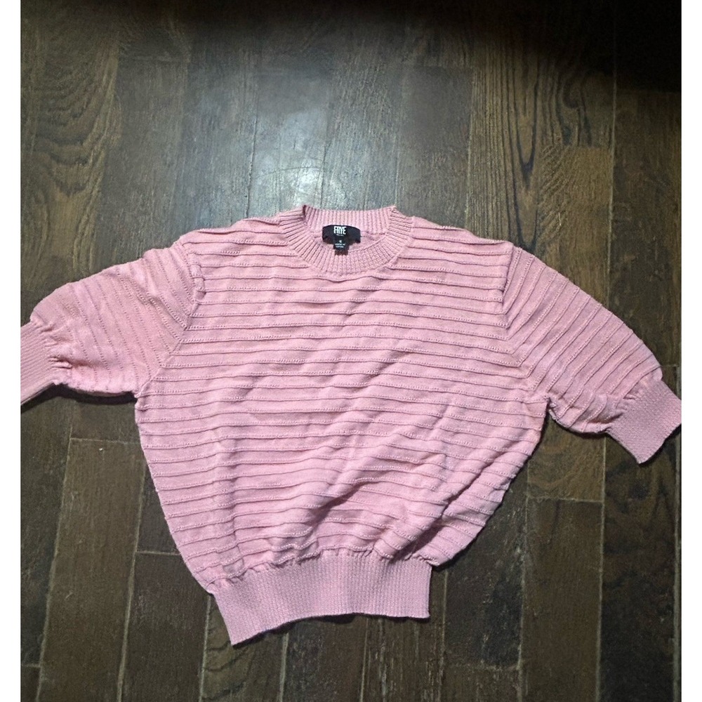 Frye Women's Loose Fit Lightweight 100% Cotton Short Sleeve Sweater Small Pink